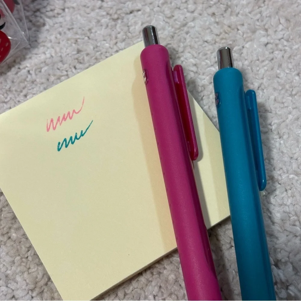 Strawberry Clear Pencil Case with Pens